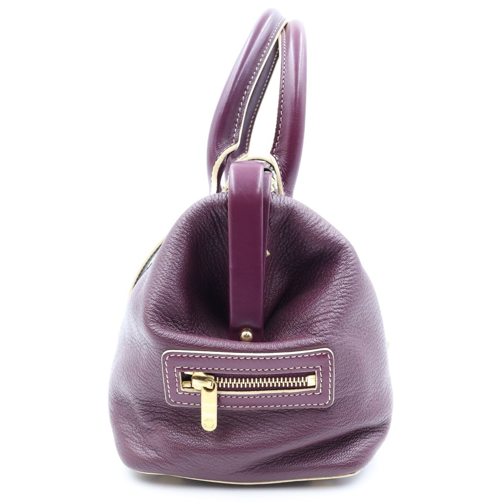 LOUIS VUITTON(ルイヴィトン) スハリ アンジェニューPM プリュンヌ ハンドバッグ ボストンバッグ パープル レザー M91809 ゴールド金具 レディース