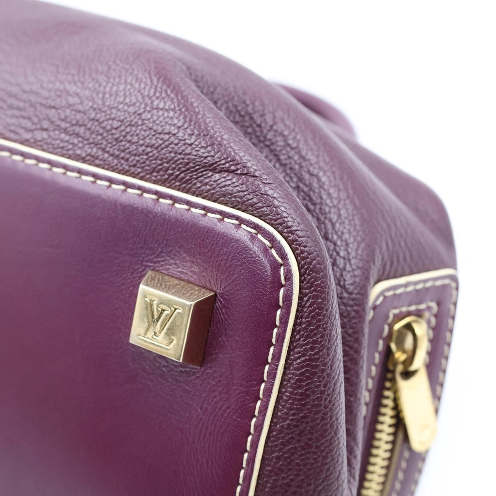 LOUIS VUITTON(ルイヴィトン) スハリ アンジェニューPM プリュンヌ ハンドバッグ ボストンバッグ パープル レザー M91809 ゴールド金具 レディース