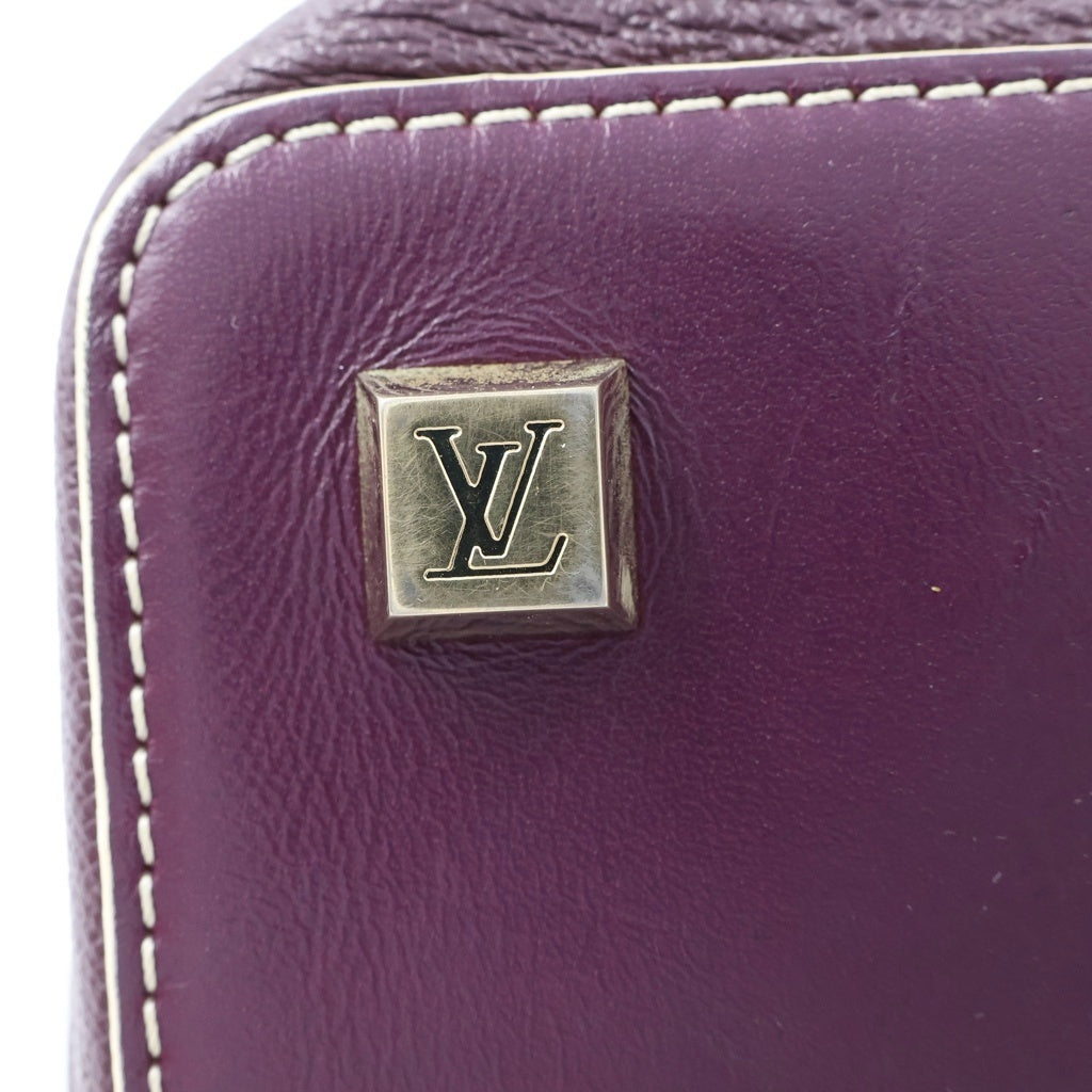 LOUIS VUITTON(ルイヴィトン) スハリ アンジェニューPM プリュンヌ ハンドバッグ ボストンバッグ パープル レザー M91809 ゴールド金具 レディース