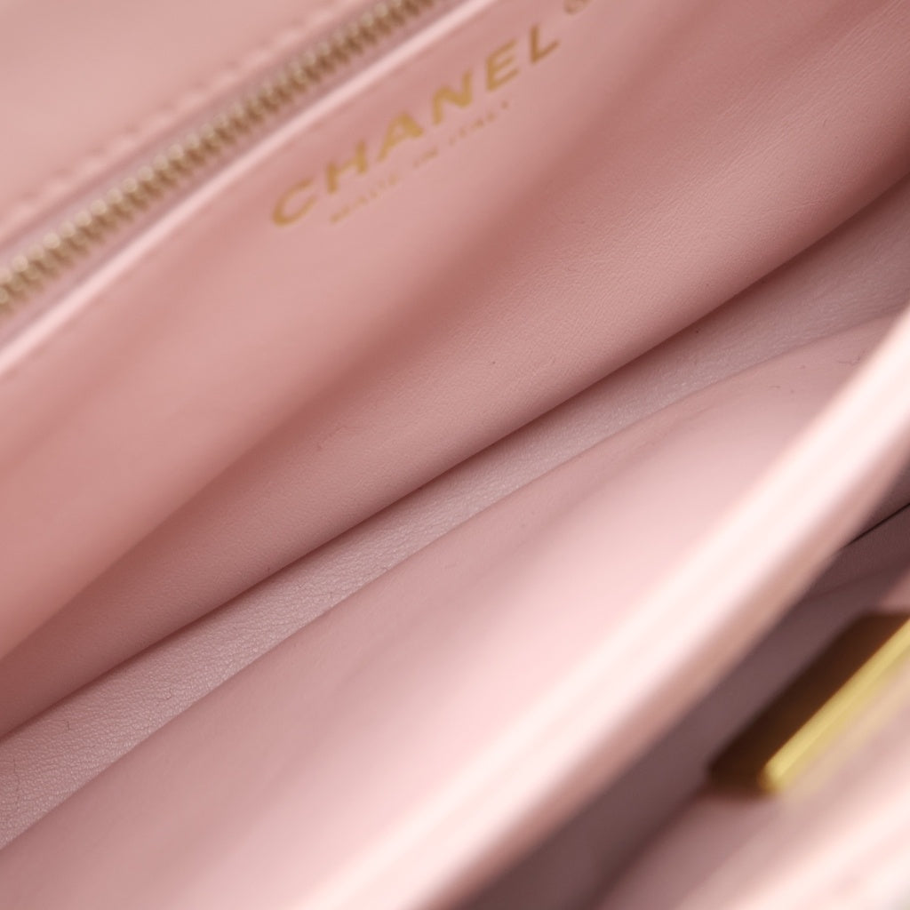 CHANEL(シャネル) トレンディCC マトラッセ ココマーク 2WAY チェーンショルダー ハンドバッグ ラムスキン ピンク レディース