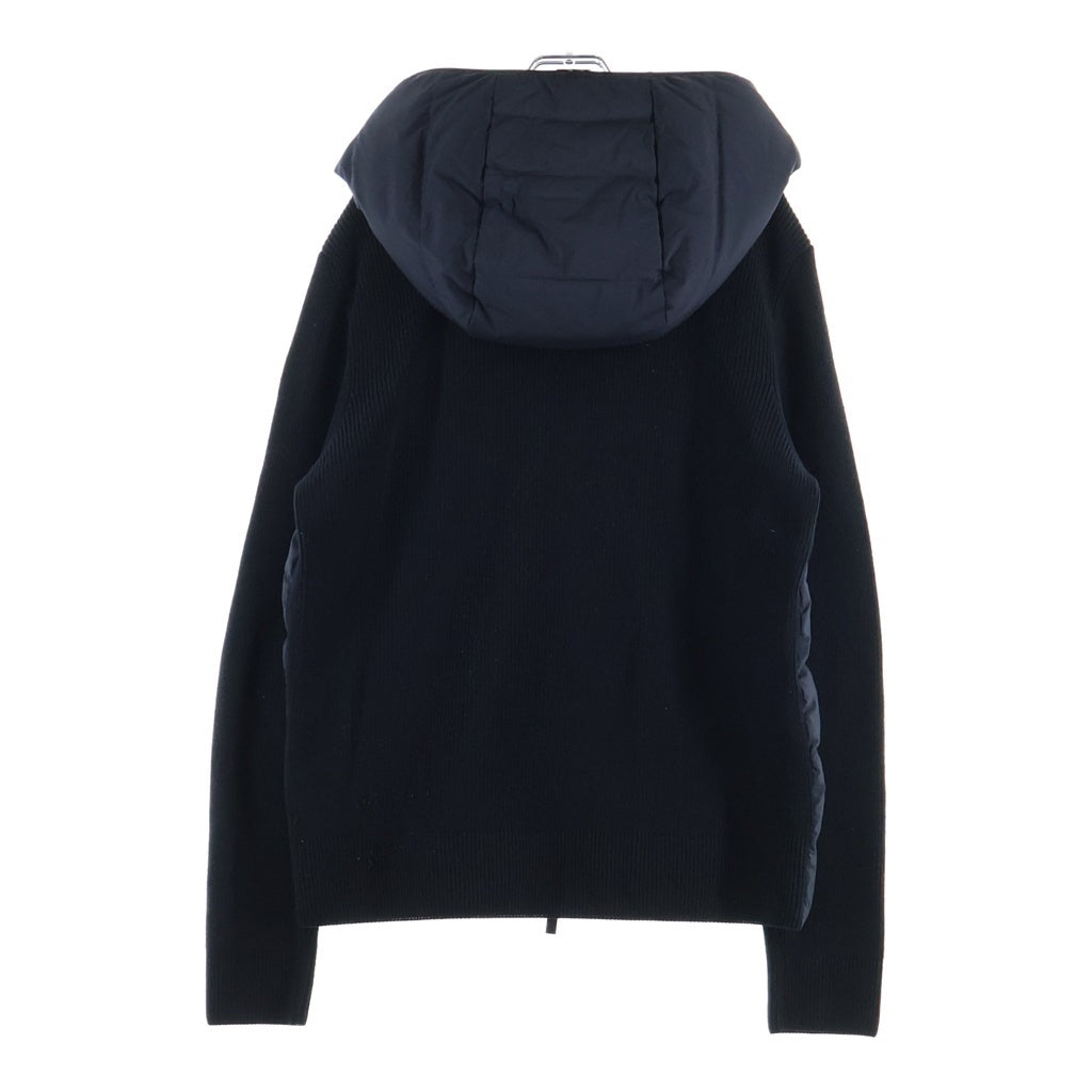 MONCLER(モンクレール) 21AW ラバーワッペンロゴ ニット切り替え ジップアップ ダウンジャケット ブラック G20919B00007 M1131