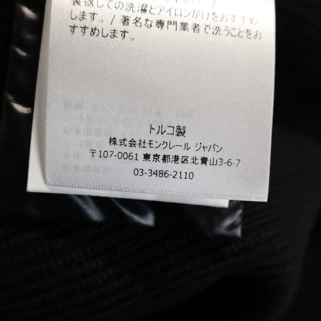 MONCLER(モンクレール) 21AW ラバーワッペンロゴ ニット切り替え ジップアップ ダウンジャケット ブラック G20919B00007 M1131