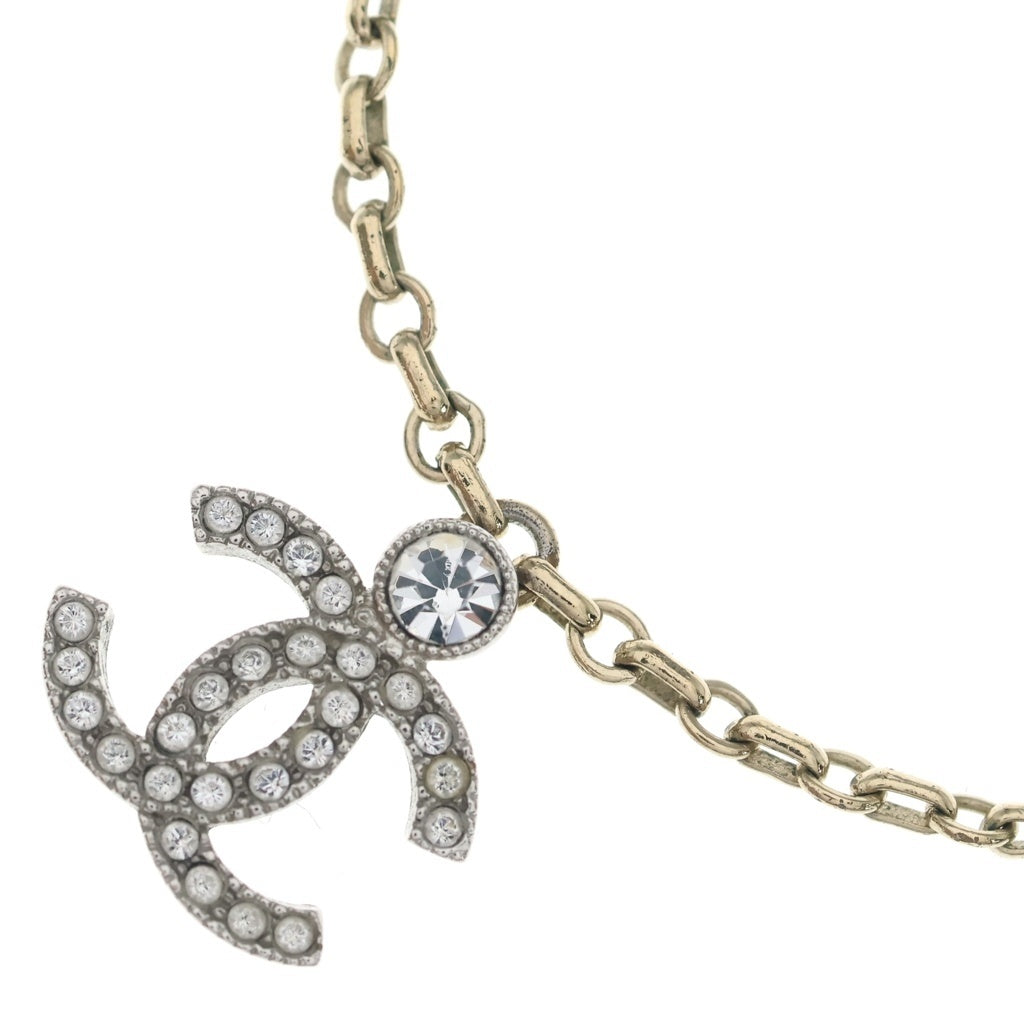 CHANEL(シャネル) ココマーク ラインストーン ネックレス ペンダント チェーン ゴールド GP I25V レディース