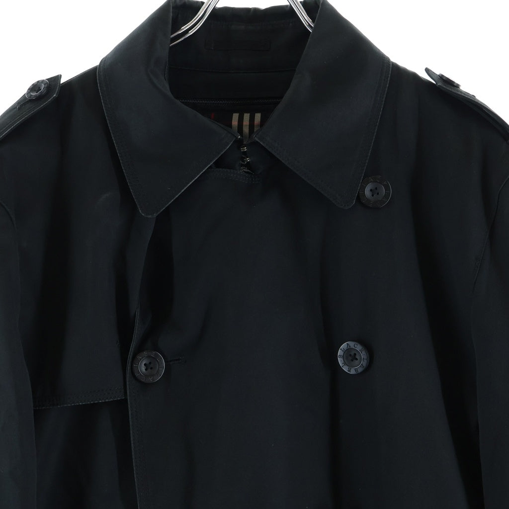 BURBERRY BLACK LABEL(バーバリー ブラックレーベル) 裏地ノバチェック総柄 キルティング ライナー付き トレンチコート ブラック BMA44-514-09