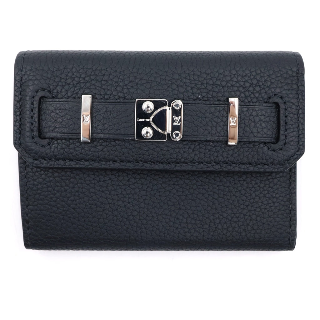 LOUIS VUITTON(ルイヴィトン) ジョルジュ・ウォレット 三つ折り財布 コインケース ブラック レザー M25965 シルバー金具 レディース