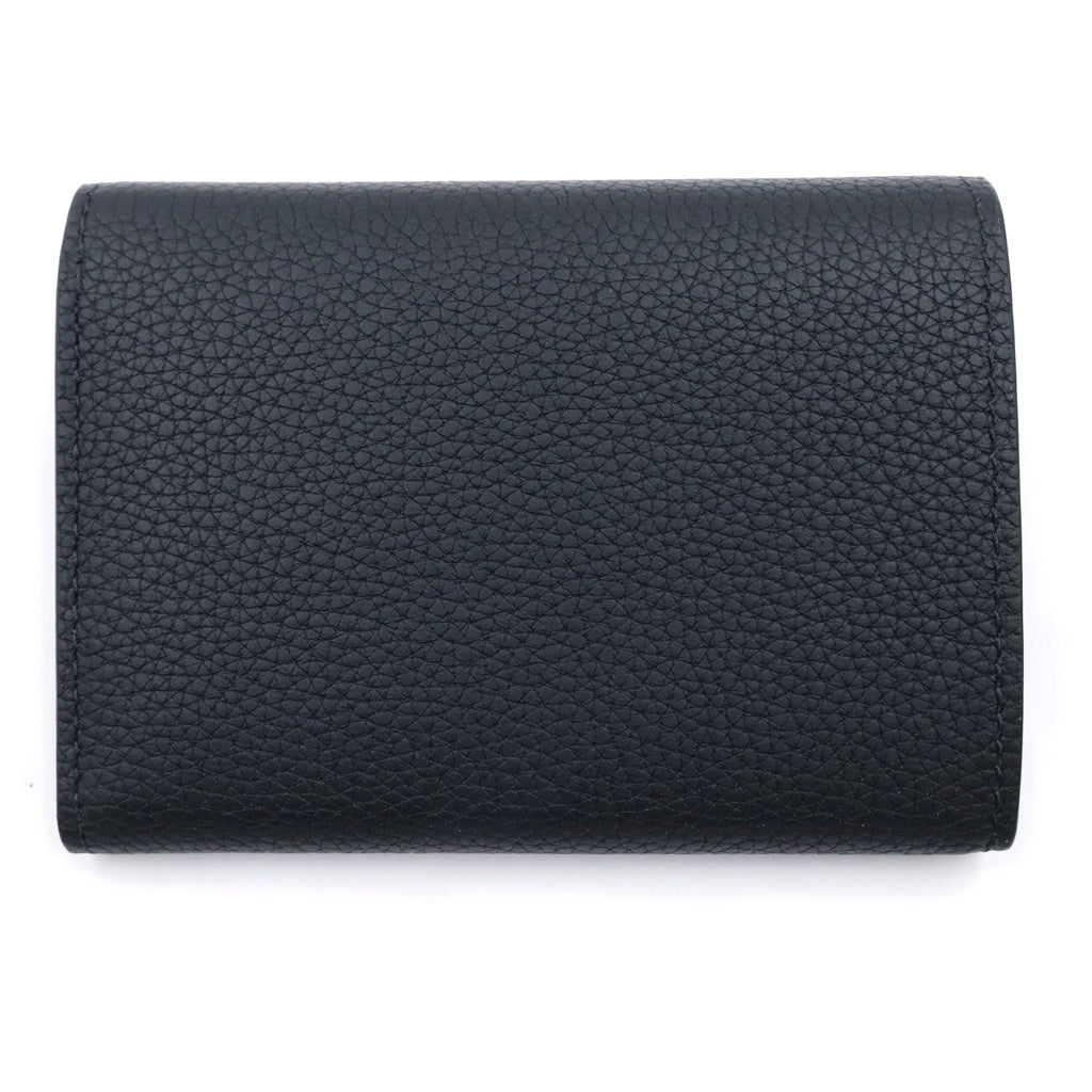 LOUIS VUITTON(ルイヴィトン) ジョルジュ・ウォレット 三つ折り財布 コインケース ブラック レザー M25965 シルバー金具 レディース