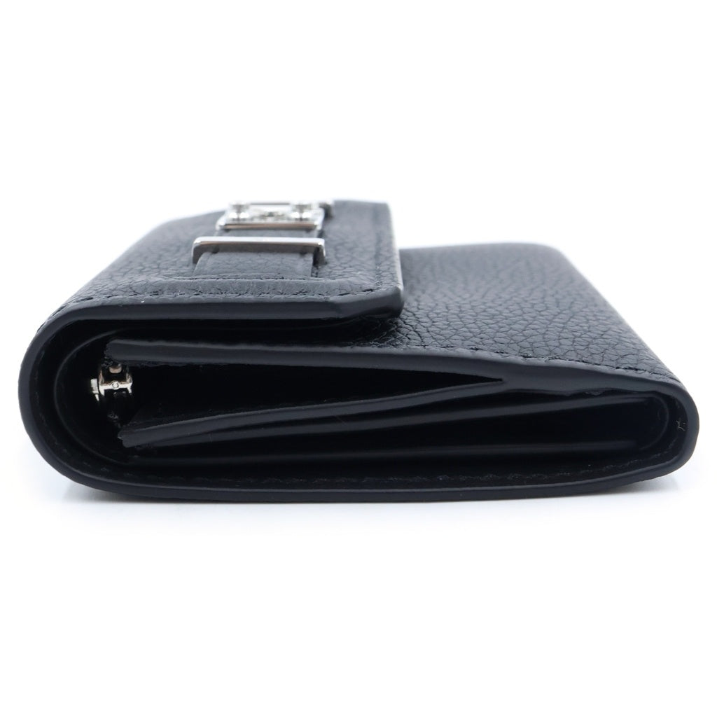 LOUIS VUITTON(ルイヴィトン) ジョルジュ・ウォレット 三つ折り財布 コインケース ブラック レザー M25965 シルバー金具 レディース