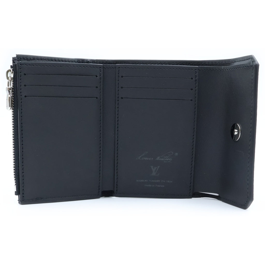 LOUIS VUITTON(ルイヴィトン) ジョルジュ・ウォレット 三つ折り財布 コインケース ブラック レザー M25965 シルバー金具 レディース