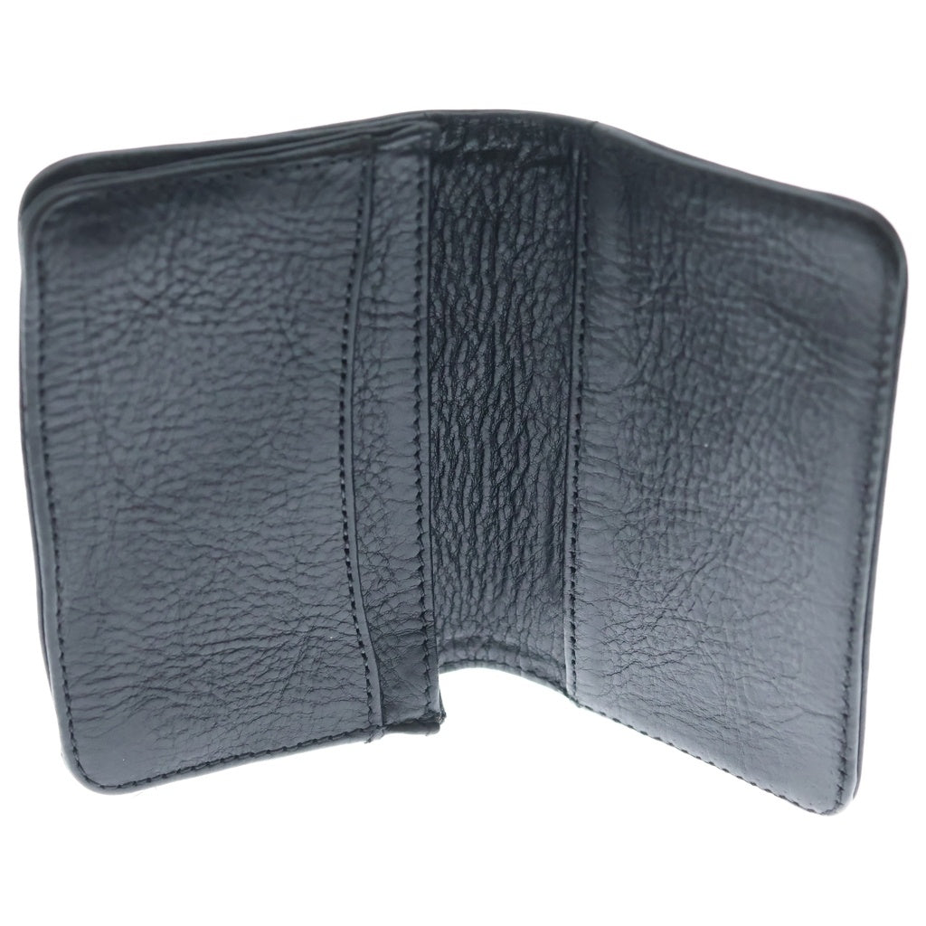 CHROME HEARTS(クロムハーツ) 3POCKET CARD CASE スクロールラベル 3ポケット レザー カードケース ブラック
