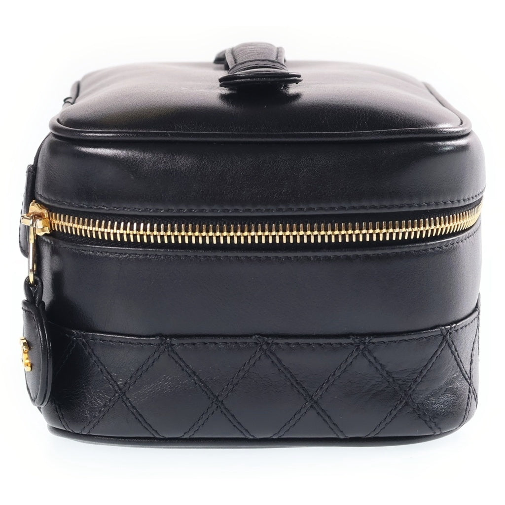 CHANEL(シャネル) ビコローレ バニティバッグ ポーチ 収納 ブラック ラムスキン ゴールド金具 レディース