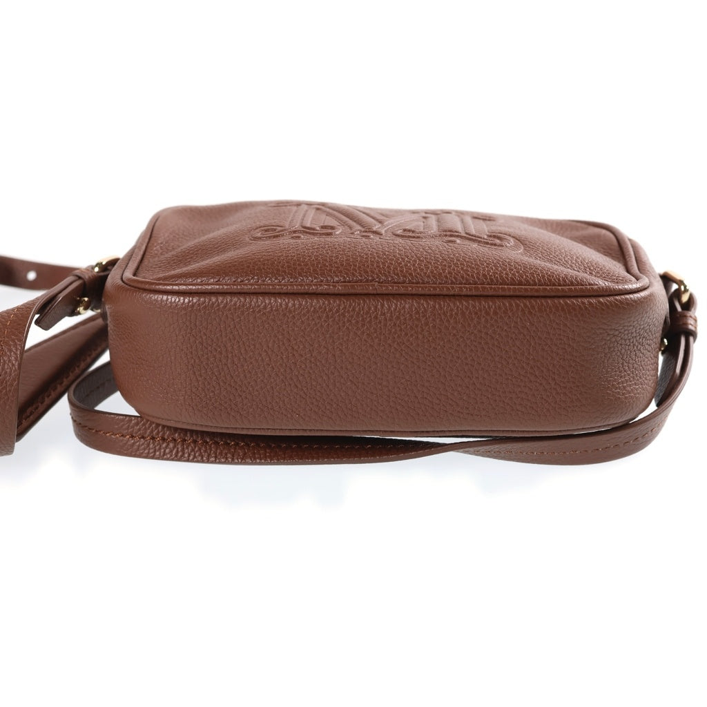Max Mara(マックスマーラ) エルサ ショルダーバッグ ミニバッグ ブラウン レザー ゴールド金具 レディース