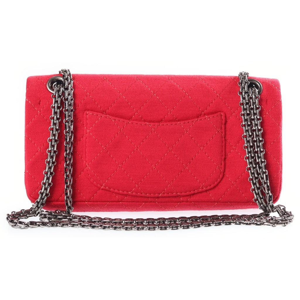 CHANEL(シャネル) 2.55 Sチェーン Wフラップ 2WAY コットン チェーンショルダーバッグ ピンク シルバー金具 11番台 レディース