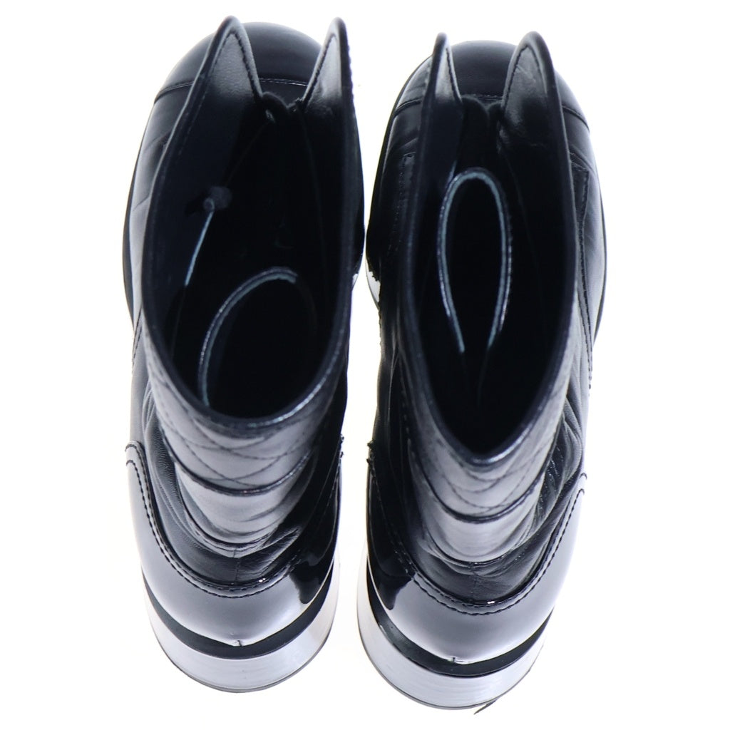 CHANEL(シャネル) LACE-UP COMBAT BOOTS レースアップ コンバットブーツ ココマーク マトラッセ レザー ブラック G38863 レディース