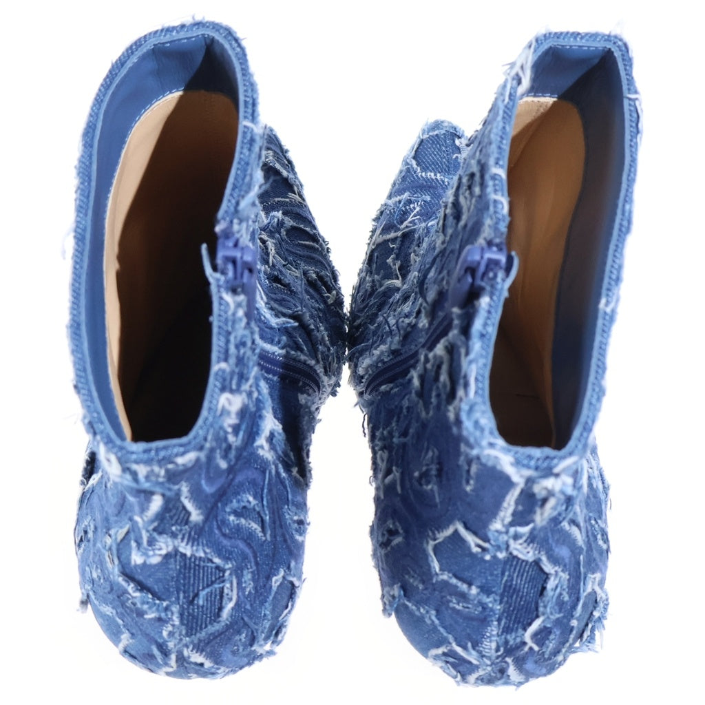 CHRISTIAN LOUBOUTIN(クリスチャンルブタン) So Kate 100 Denim Ankle Boots デニムアンクルブーツ ピンヒール ロゴ フリンジ ブルー レディース