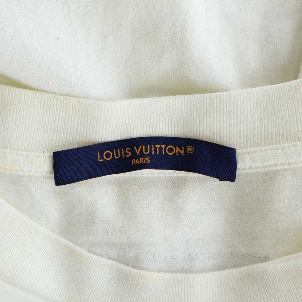 LOUIS VUITTON(ルイヴィトン) 24SS LOGO S/S TEE エンボスロゴ 半袖クルーネックTシャツ カットソー コットン ホワイト RM241Q DT3 HNY55W