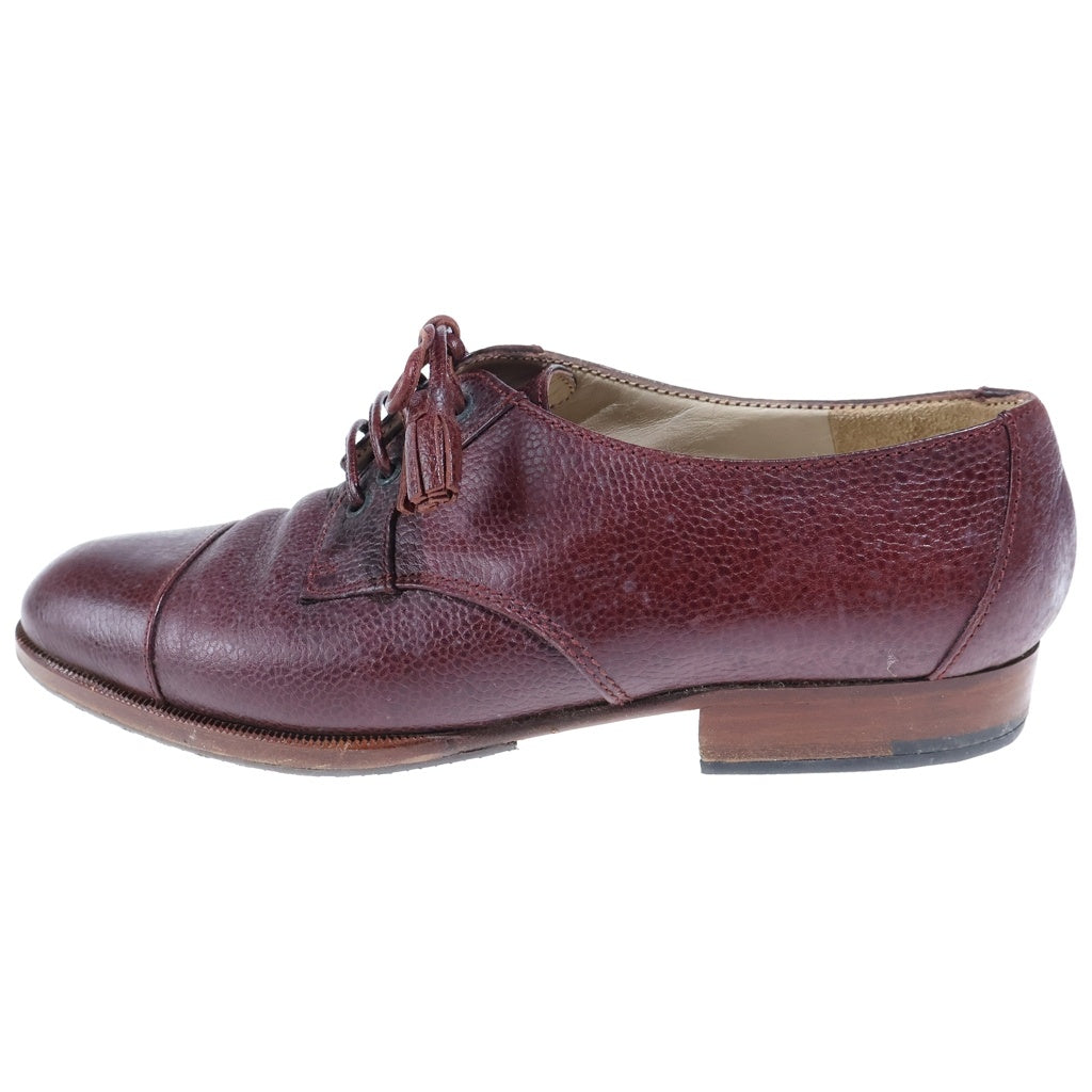 CHANEL(シャネル) Wood Sole Leather Shoes ウッドソール レザーシューズ ドレスシューズ 革靴 ワインレッド レディース