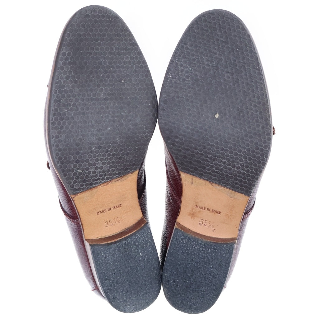 CHANEL(シャネル) Wood Sole Leather Shoes ウッドソール レザーシューズ ドレスシューズ 革靴 ワインレッド レディース