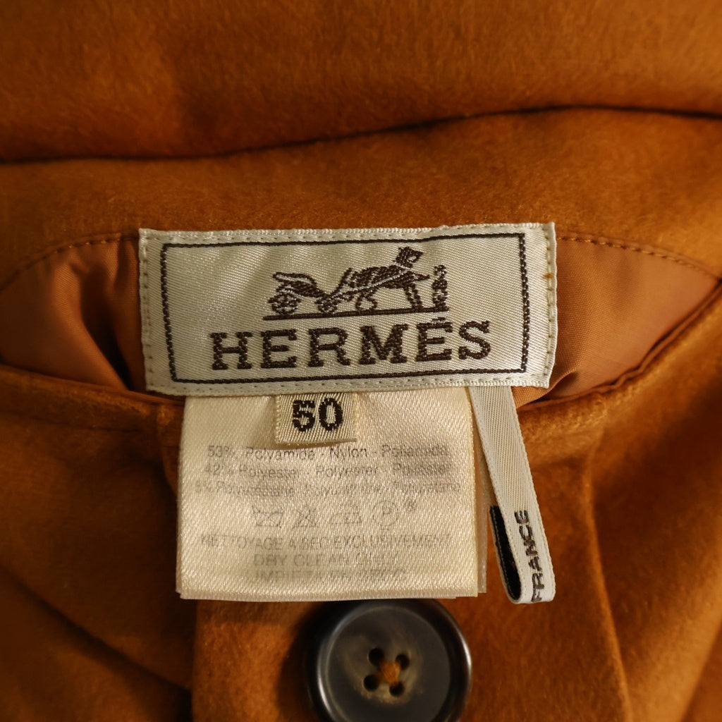 HERMES(エルメス) ジップアップ ブルゾン ダウンジャケット リバーシブル コットン オレンジ レディース