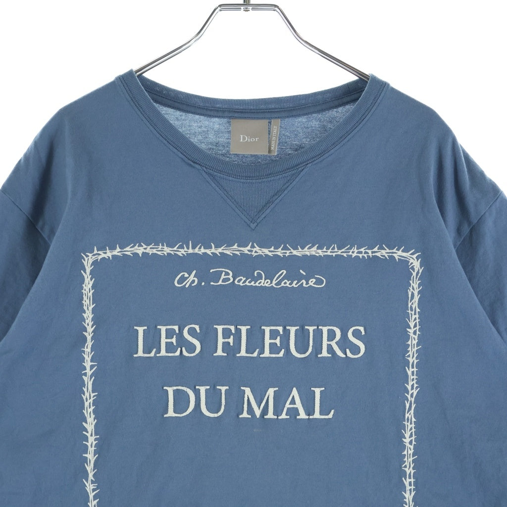 DIOR(ディオール) 26SS Book Cover S/S Tee ブックカバー刺繍 半袖Tシャツ カットソー ロゴ コットン ブルー 683J610A0677 レディース