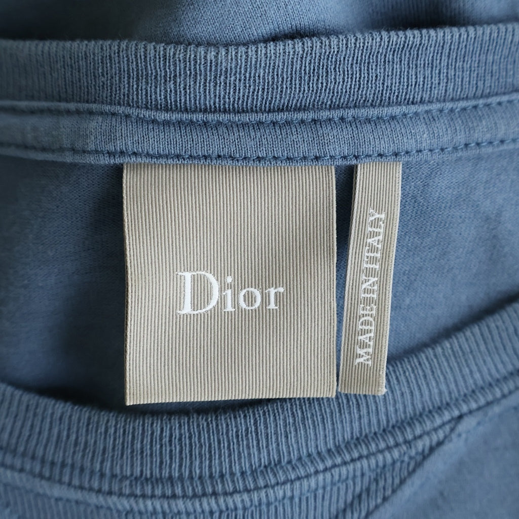 DIOR(ディオール) 26SS Book Cover S/S Tee ブックカバー刺繍 半袖Tシャツ カットソー ロゴ コットン ブルー 683J610A0677 レディース