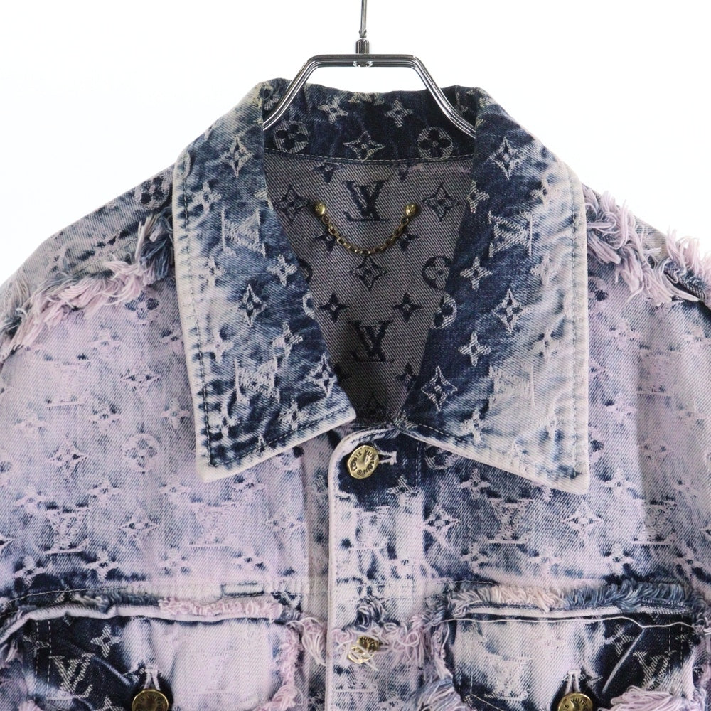 LOUIS VUITTON(ルイヴィトン) 23SS モノグラム フリンジ デニムトラッカージャケット パープル/インディゴ RM231 UZD HOA81W