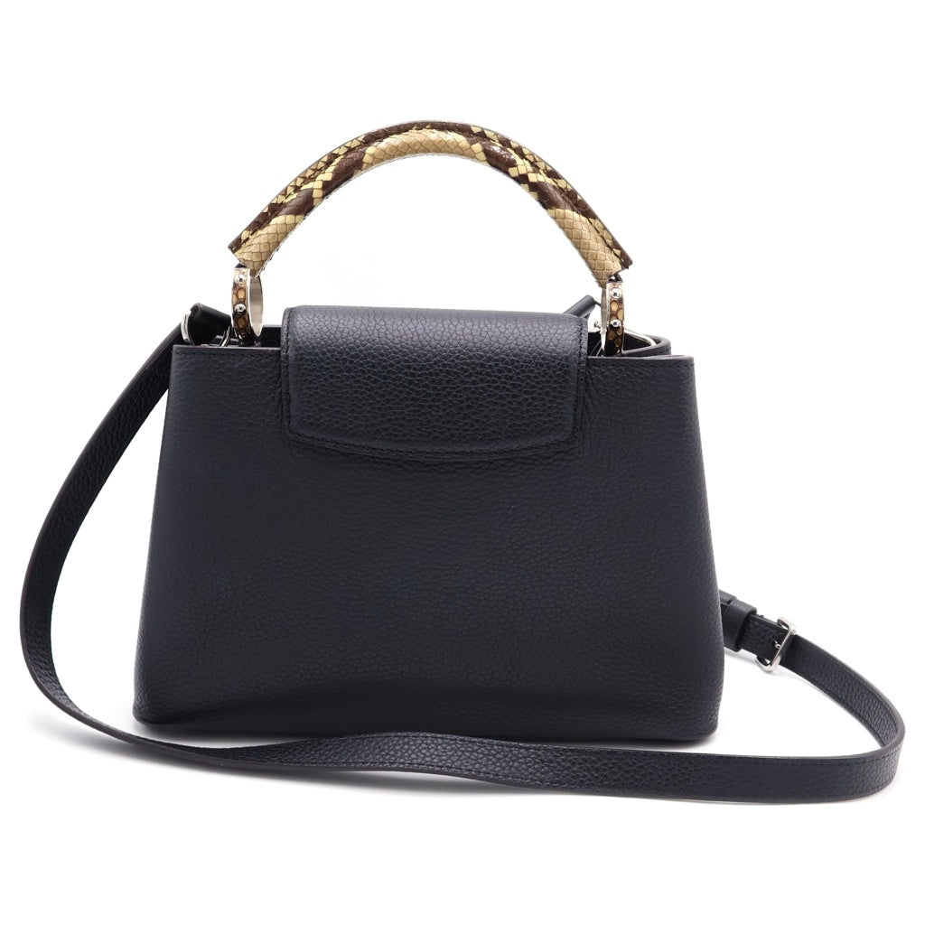LOUIS VUITTON(ルイヴィトン) カプシーヌ BB 2WAYバッグ ハンドバッグ ショルダーバッグ ブラック ノワール パイソン×トリヨン N92040 シルバー金具 レディース