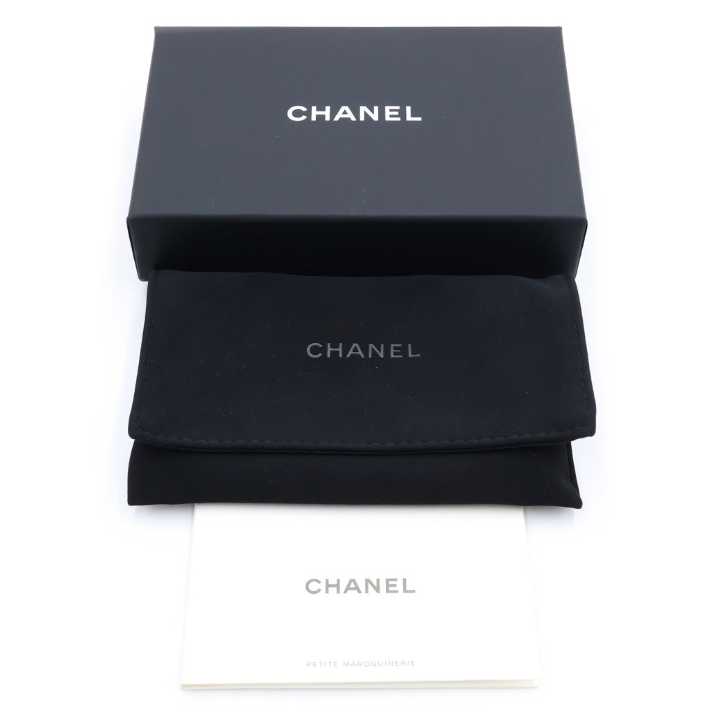CHANEL(シャネル) マトラッセ フラグメントケース ミニ財布 カードケース コインケース ライトパープル ラベンダー キャビアスキン AP3179 シルバー金具 レディース