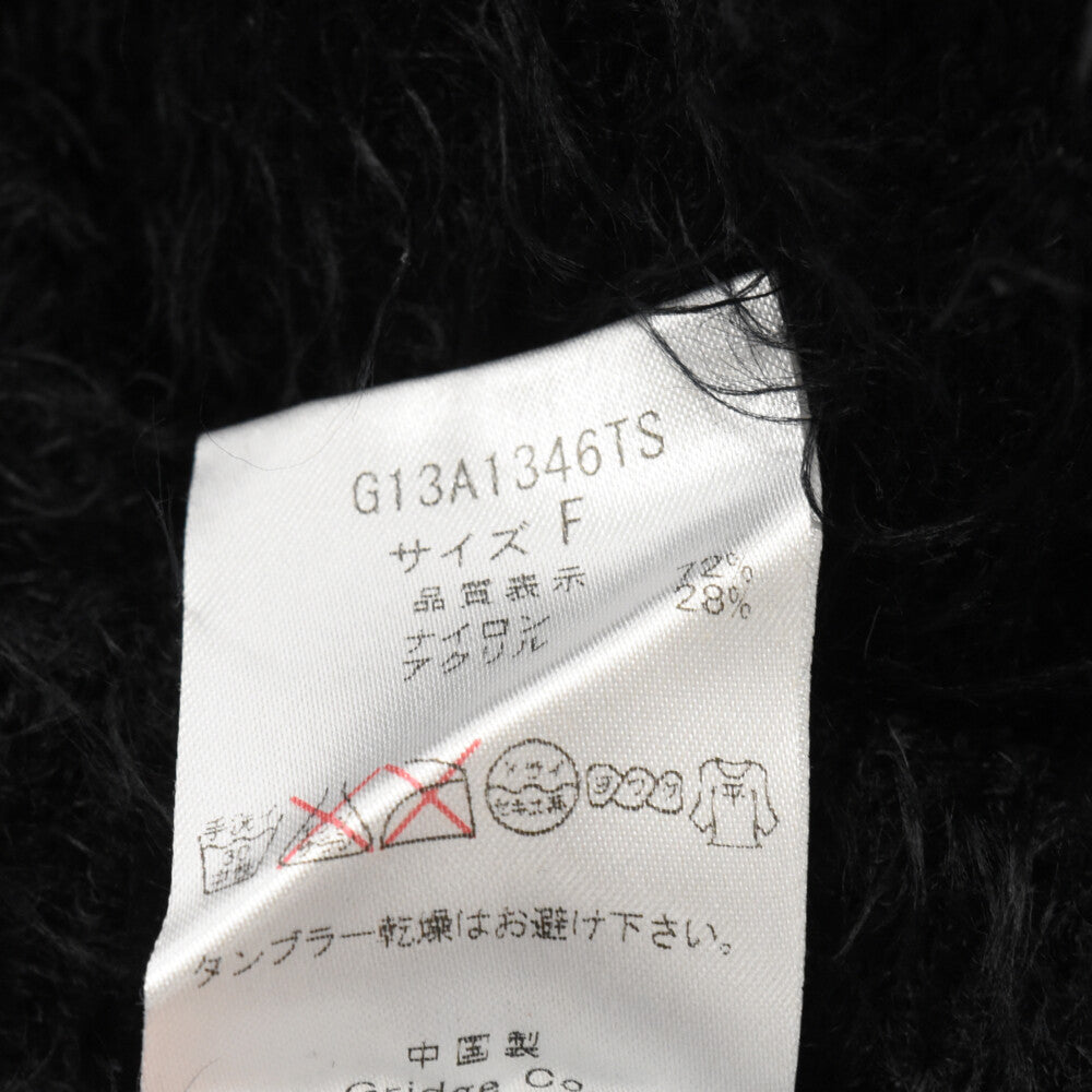 MAISON GILFY(メゾンギルフィー) バイカラー クルーネックシャギーニット セーター ブラック/ホワイト