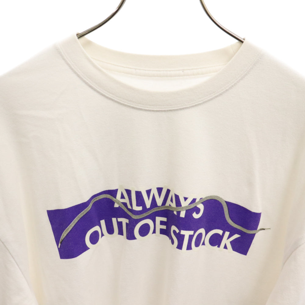 ALWAYS OUT OF STOCK(オールウェイズアウトオブストック) Front Print Logo Tee フロントプリントロゴ 半袖Tシャツ ホワイト