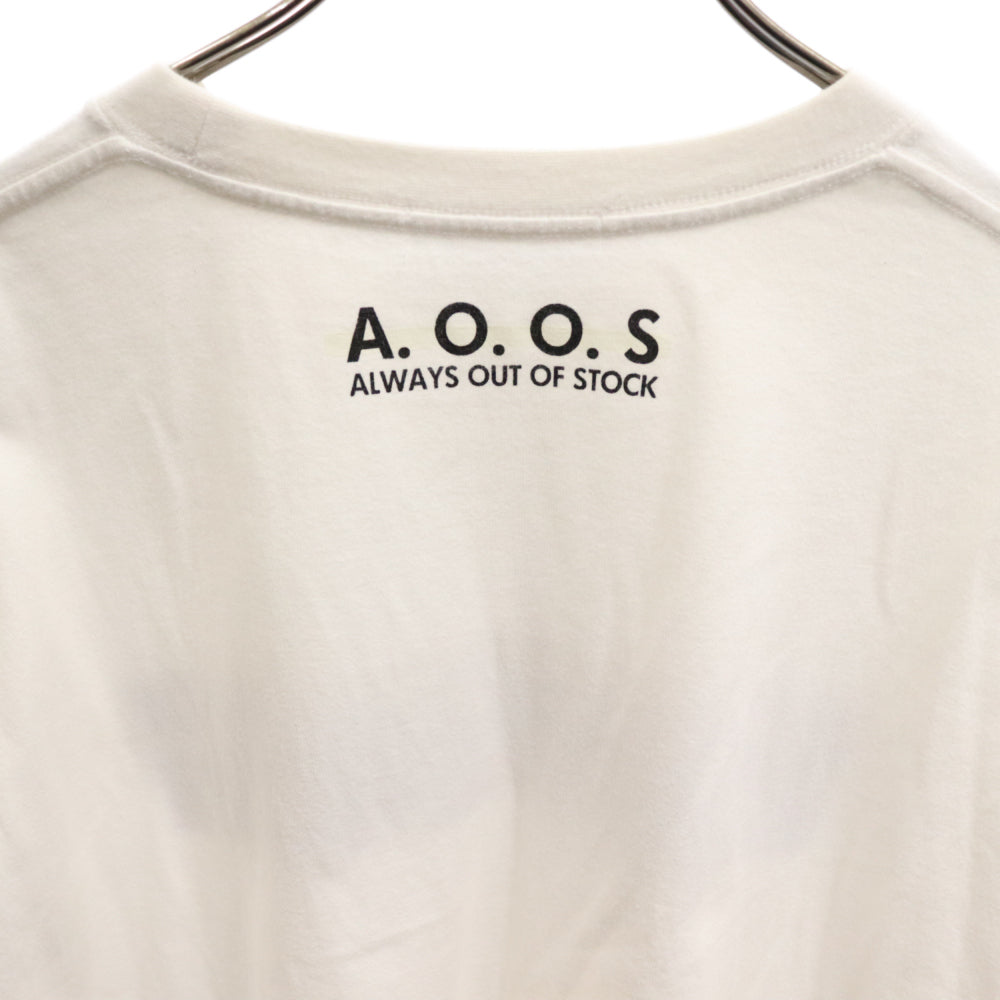 ALWAYS OUT OF STOCK(オールウェイズアウトオブストック) Front Print Logo Tee フロントプリントロゴ 半袖Tシャツ ホワイト