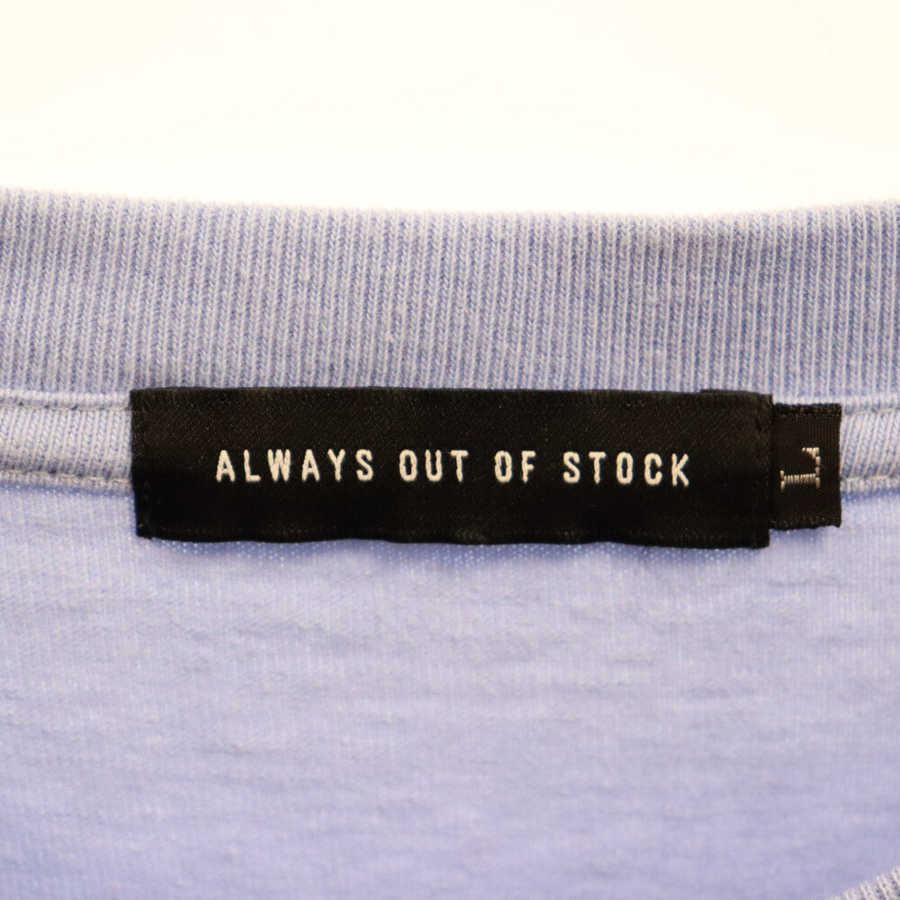 ALWAYS OUT OF STOCK(オールウェイズアウトオブストック) Front Print Logo Tee フロントプリントロゴ 半袖Tシャツ ブルー