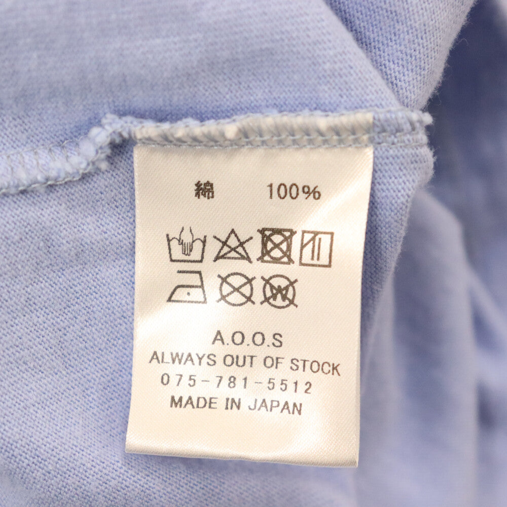 ALWAYS OUT OF STOCK(オールウェイズアウトオブストック) Front Print Logo Tee フロントプリントロゴ 半袖Tシャツ ブルー