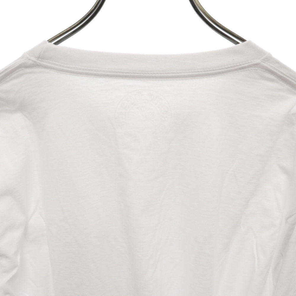 CHROME HEARTS(クロムハーツ) Neck Logo L/S TEE ネックロゴロングスリーブ長袖Tシャツ ホワイト/イエロー