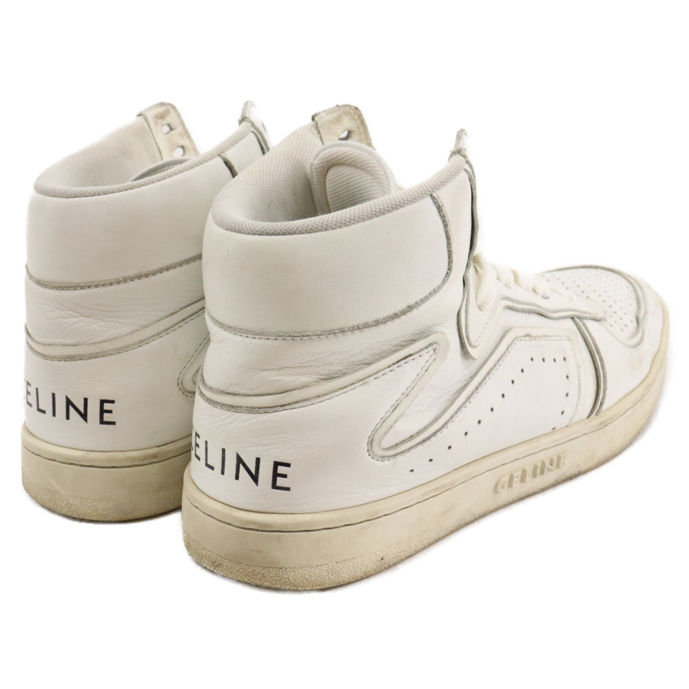 CELINE(セリーヌ) LEATHER SNEAKERS レザーハイカットスニーカー シューズ ホワイト MU1200
