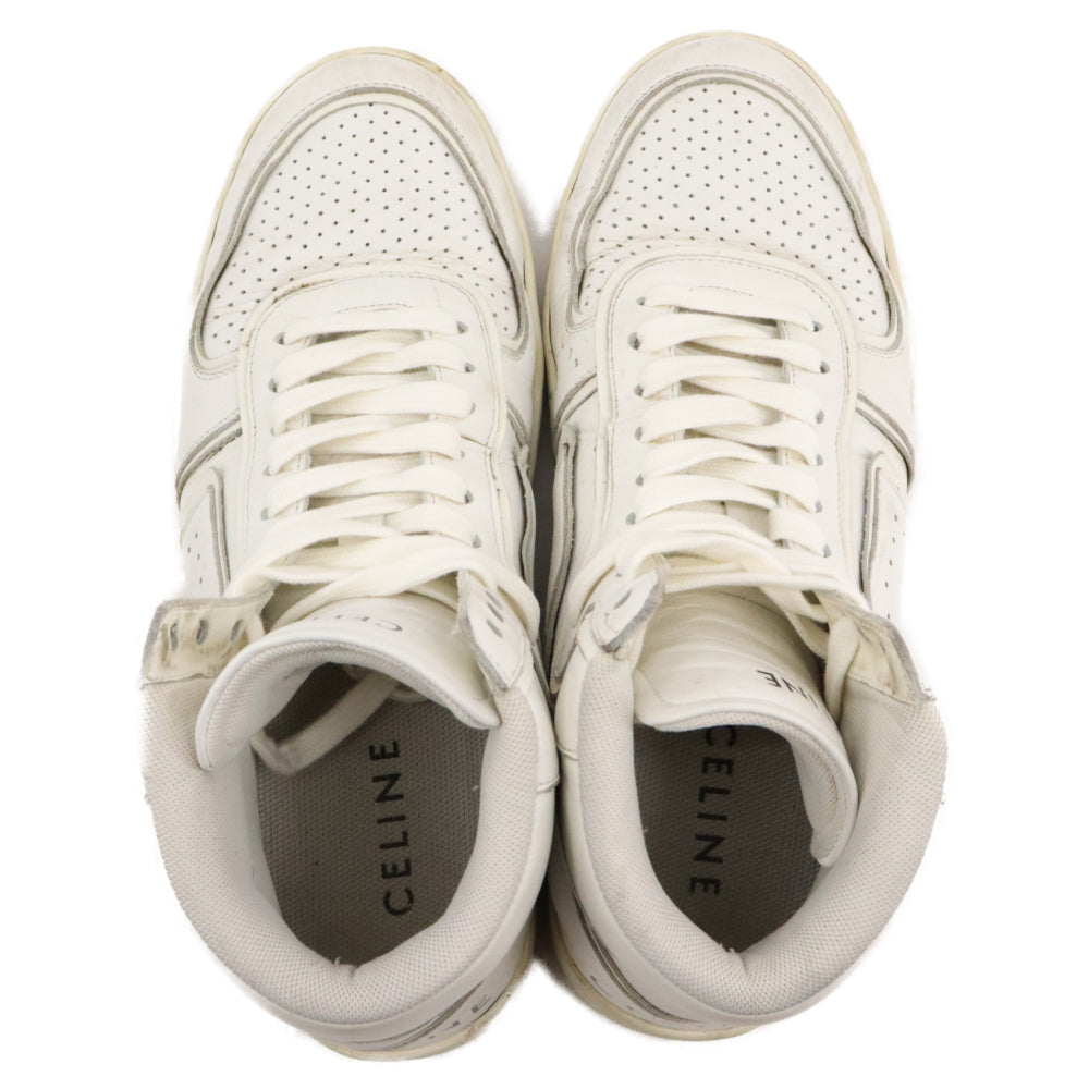CELINE(セリーヌ) LEATHER SNEAKERS レザーハイカットスニーカー シューズ ホワイト MU1200