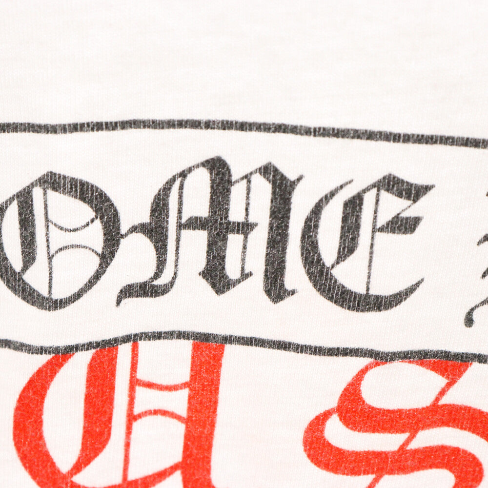 CHROME HEARTS(クロムハーツ) Red USA Scroll Label Logo Tee レッドUSAスクロールラベルロゴ半袖Tシャツ ホワイト/レッド