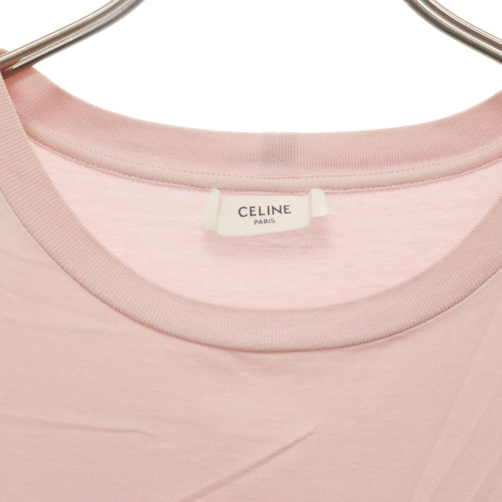 CELINE(セリーヌ) 22AW ロゴプリントルーズフィット半袖Tシャツカットソー ピンク 2X681671Q