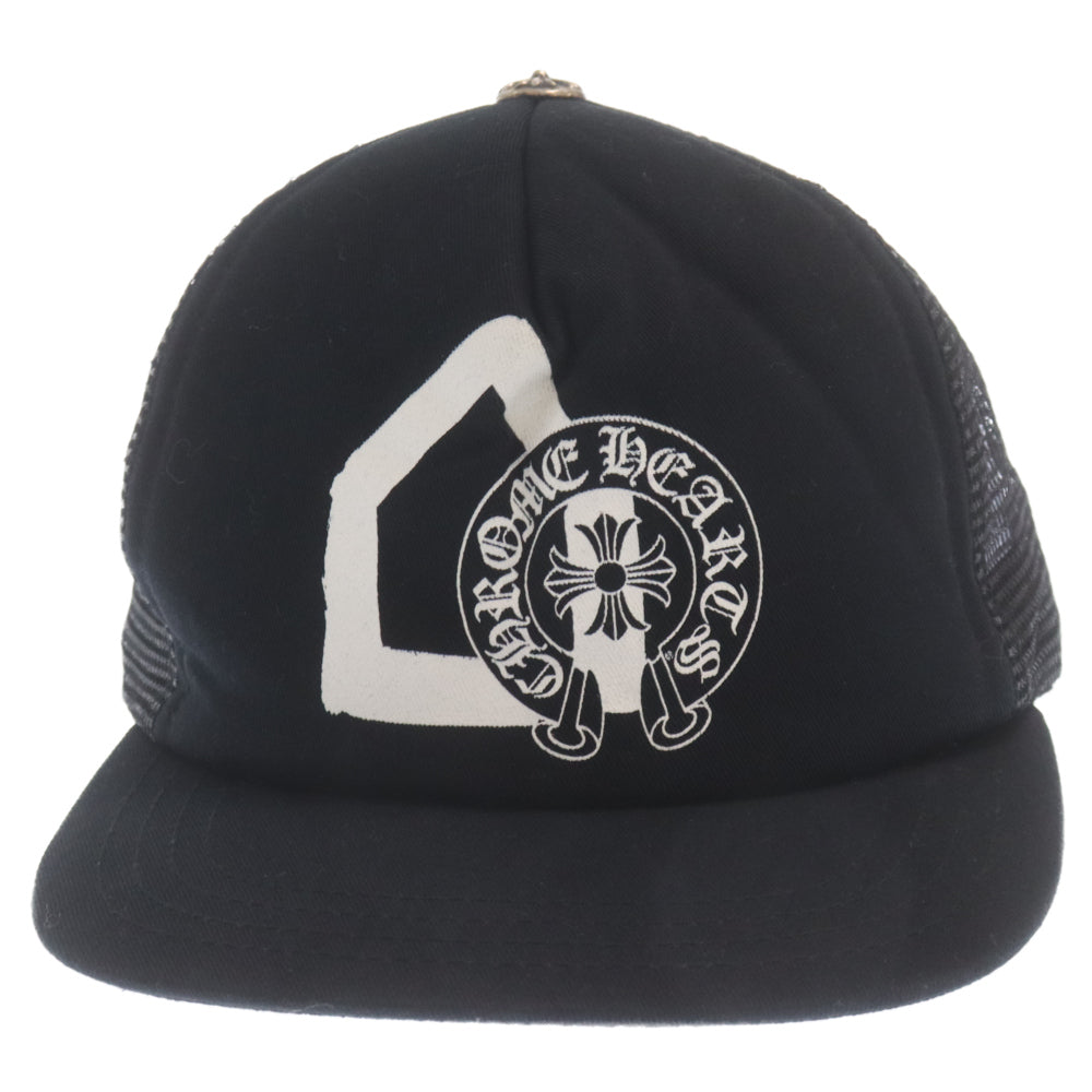 CHROME HEARTS(クロムハーツ) ×DOVER STREET MARKET TRUCKER CAP ドーバーストリートマーケット トラッカーキャップ DSMクロスボール付メッシュキャップ 帽子 ブラック