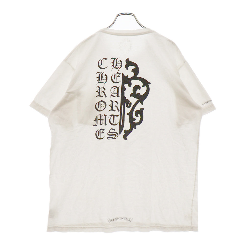 CHROME HEARTS(クロムハーツ) Back Print Pocket S/S Tee バックダガー プリントポケット付き 半袖Tシャツ カットソー ホワイト