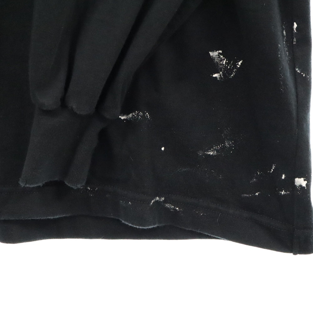 BALENCIAGA(バレンシアガ) Metal Oversized Long Sleeve Tee 693949 TMV88 メタルロゴ オーバーサイズ長袖Tシャツ ロングスリーブ ダメージ加工カットソー ブラック