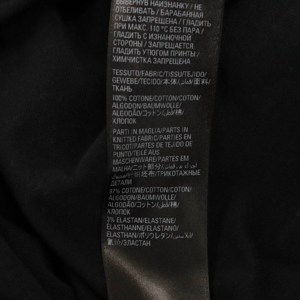 BALENCIAGA(バレンシアガ) Metal Oversized Long Sleeve Tee 693949 TMV88 メタルロゴ オーバーサイズ長袖Tシャツ ロングスリーブ ダメージ加工カットソー ブラック