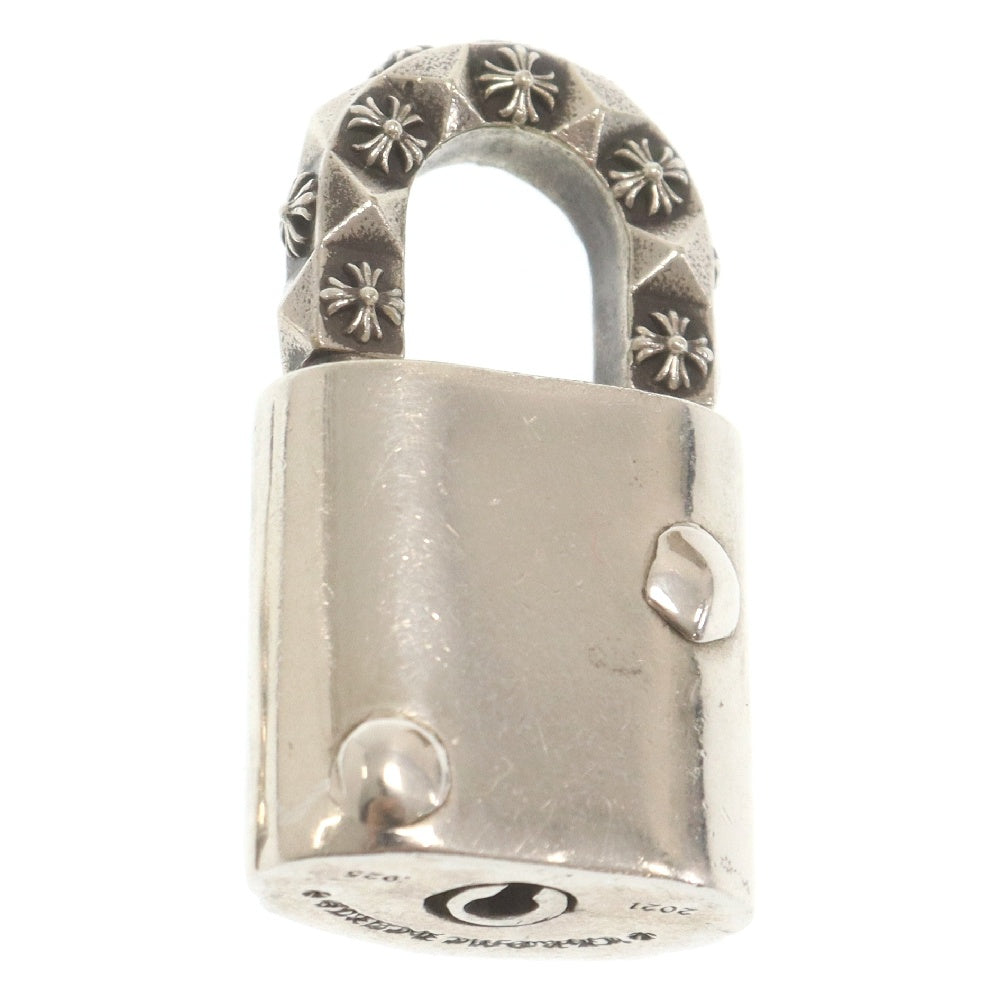CHROME HEARTS(クロムハーツ) 青山限定 LOVE'S NOT DEAD PADLOCK FLERKNEE P/PS パドロック フレアニー パヴェピンクサファイア 南京錠 ペンダントトップ シルバー