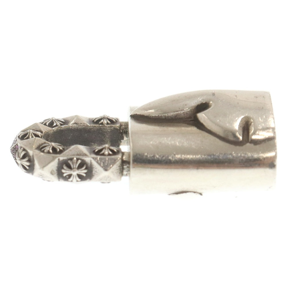 CHROME HEARTS(クロムハーツ) 青山限定 LOVE'S NOT DEAD PADLOCK FLERKNEE P/PS パドロック フレアニー パヴェピンクサファイア 南京錠 ペンダントトップ シルバー
