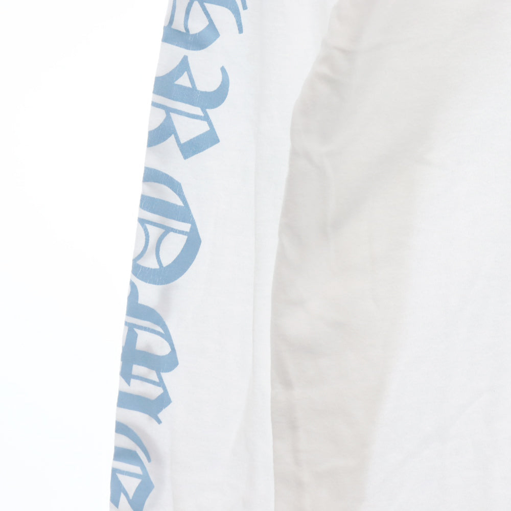 CHROME HEARTS(クロムハーツ) Neck Logo Pastel Blue L/S Tee ネックロゴパステルブルー 長袖Tシャツ ロングスリーブカットソー ホワイト/ブルー