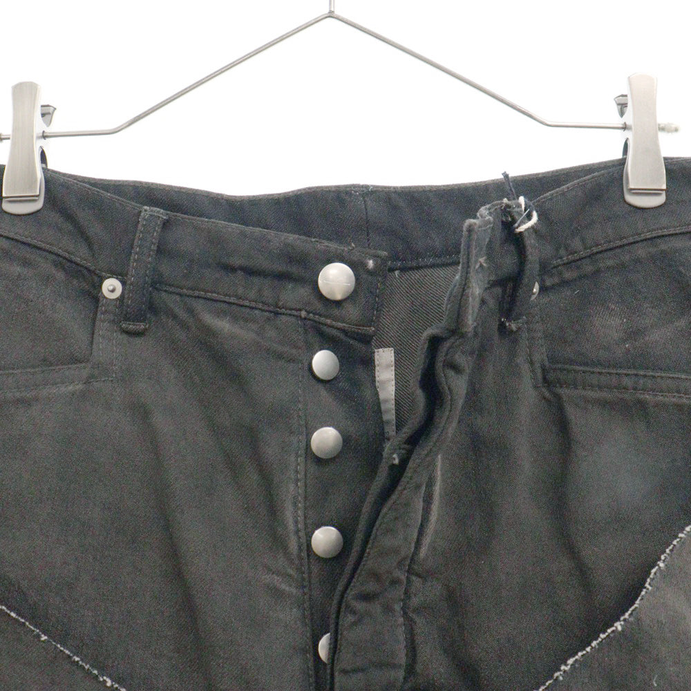 Rick Owens(リックオウエンス) 23SS SLIVERED BOOTCUT 切替ブーツカットデニムパンツ ブラック RR01C4301-COMBO1