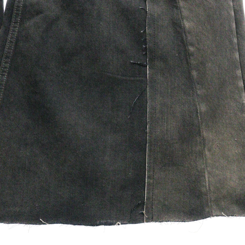 Rick Owens(リックオウエンス) 23SS SLIVERED BOOTCUT 切替ブーツカットデニムパンツ ブラック RR01C4301-COMBO1