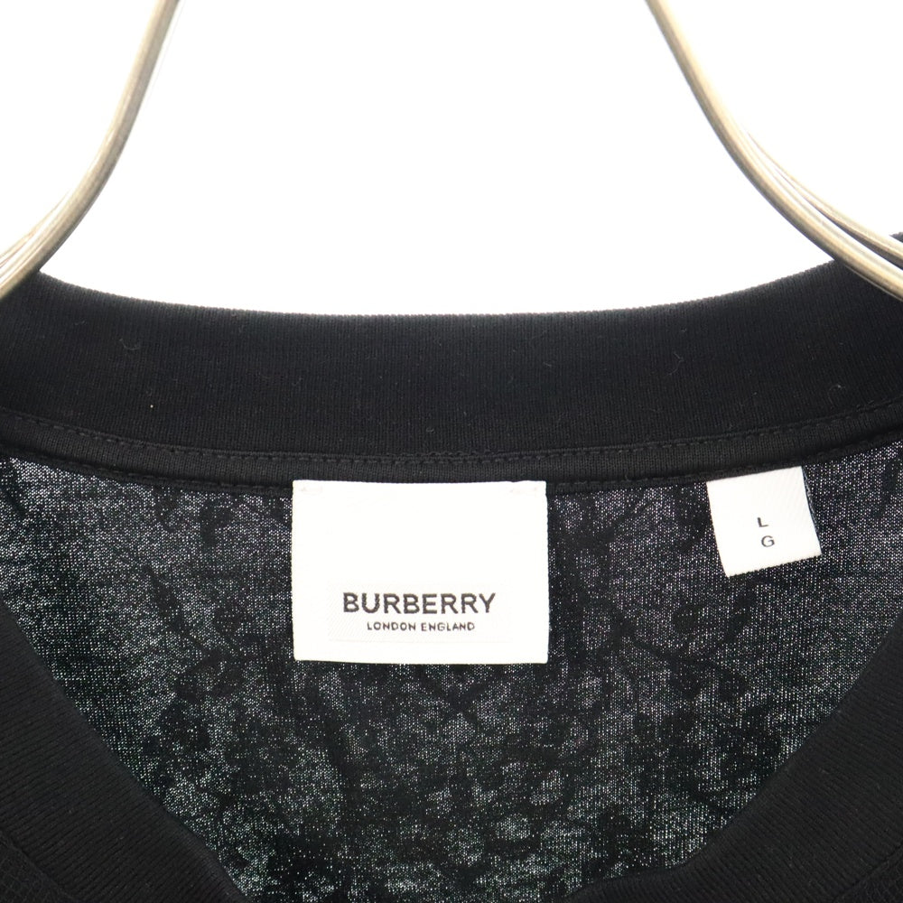 BURBERRY(バーバリー) レースレイヤード クルーネック 半袖Tシャツ カットソー ブラック 8042696