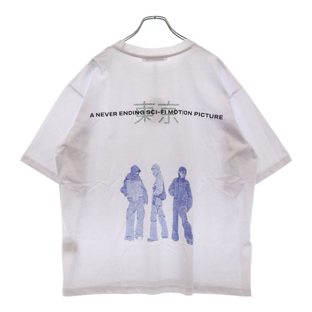 FFFPOSTALSERVICE(トリプルエフポスタルサービス) TOKYO LIMITED TEE A NEVER ENDING 東京ポップアップ限定 クルーネック半袖プリントTシャツ ホワイト