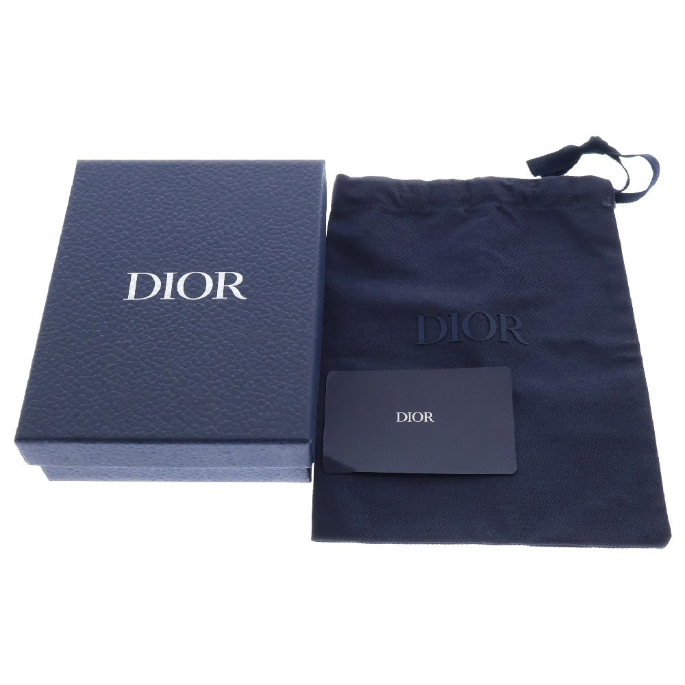 Christian Dior(クリスチャンディオール) 12-BO-0212 オブリーク ジャカード グレインドカーフスキン ジッパー フラグメントケース ダークネイビー