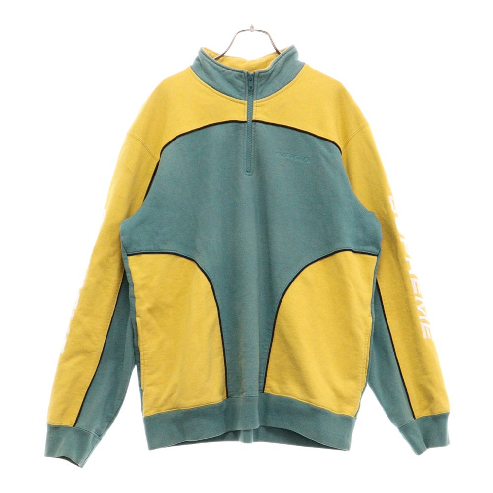 SUPREME(シュプリーム) 18AW Speedway Half Zip Sweatshirt スピードウェイ ハーフジップ プルオーバースウェット トレーナー イエロー/グリーン